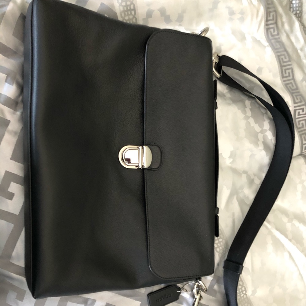 Black Coach laptop bag and Wallet